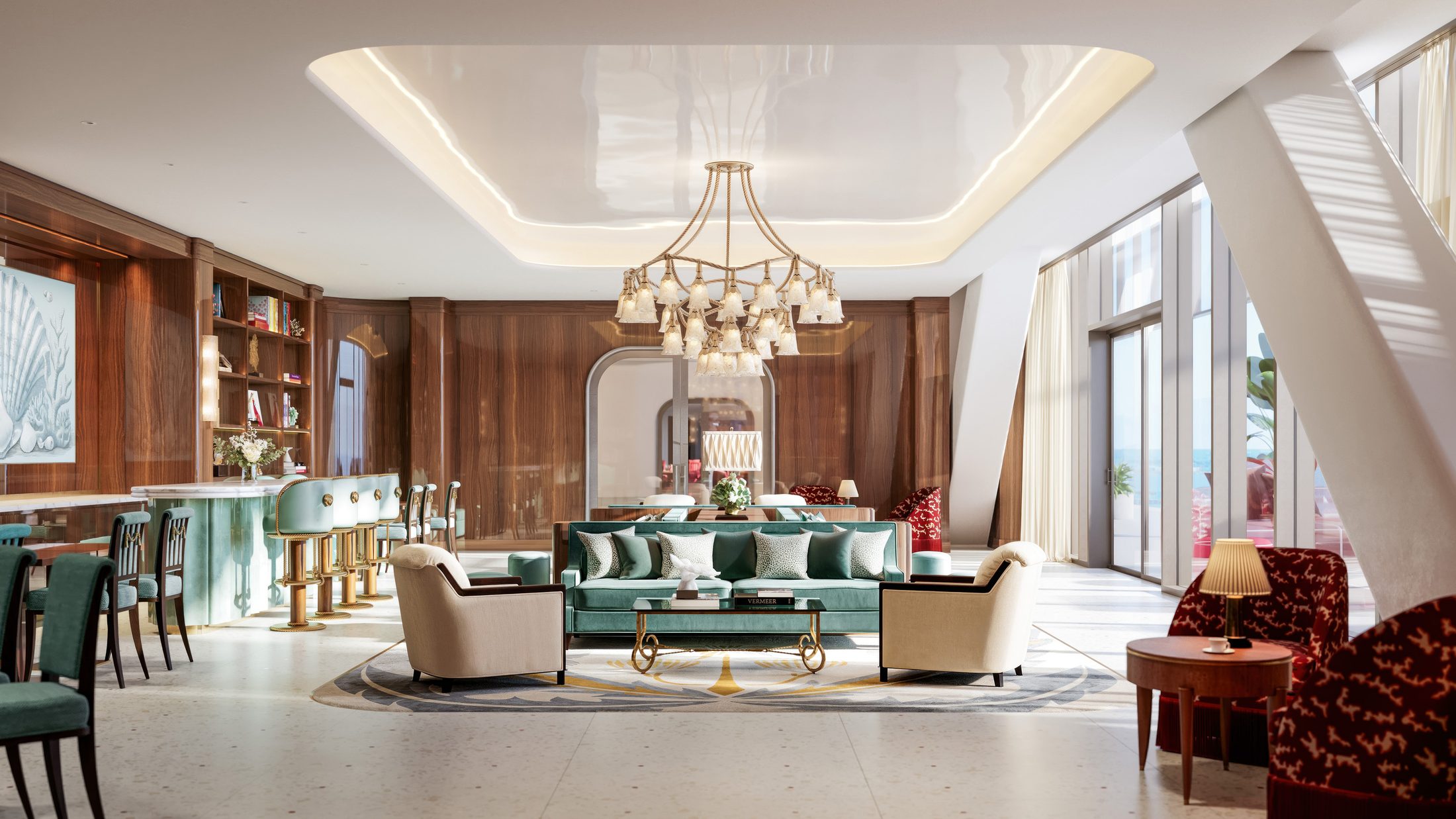 Library by day, Faena Residences Miami