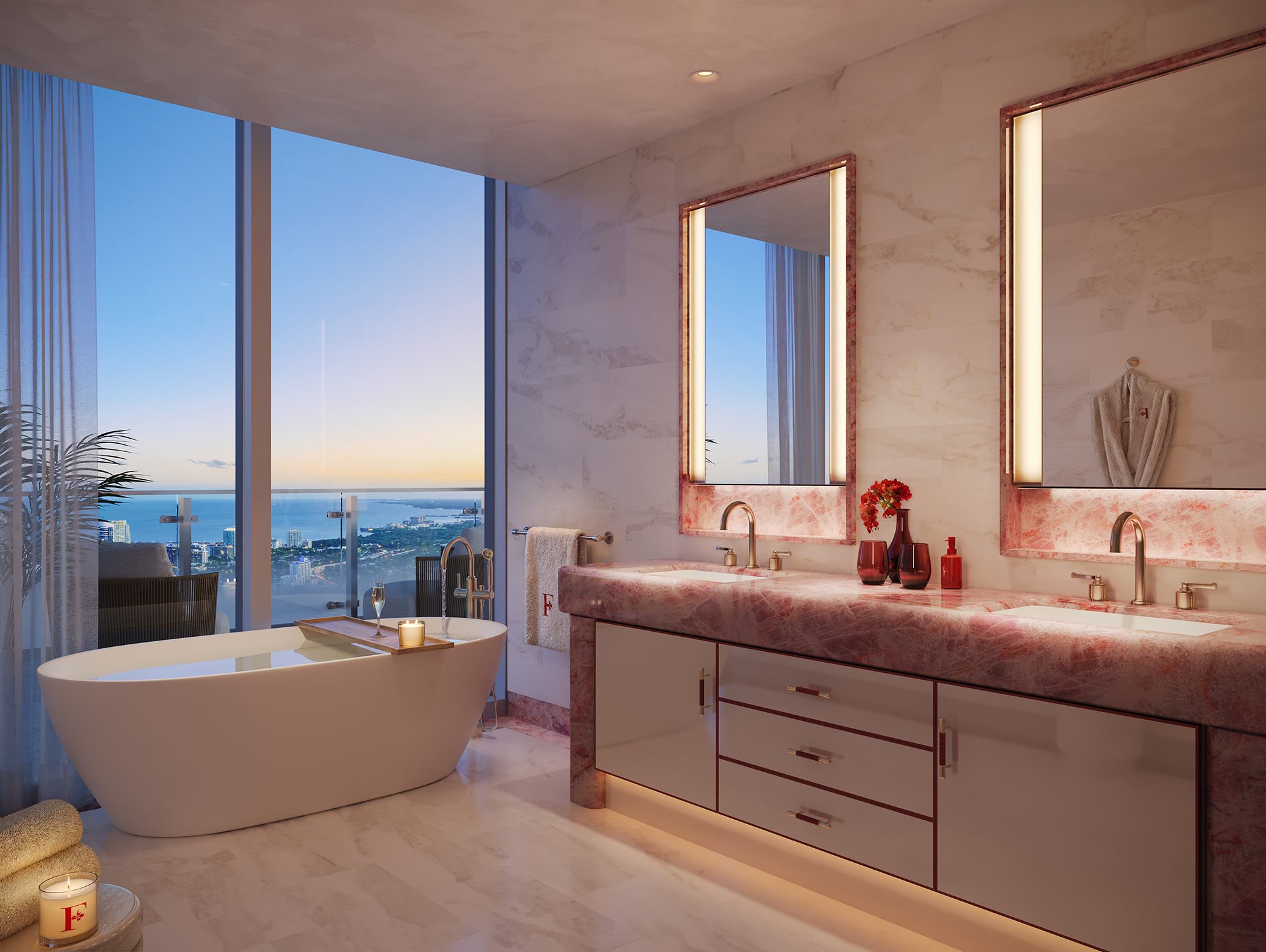 Primary bath, Faena Residences Miami