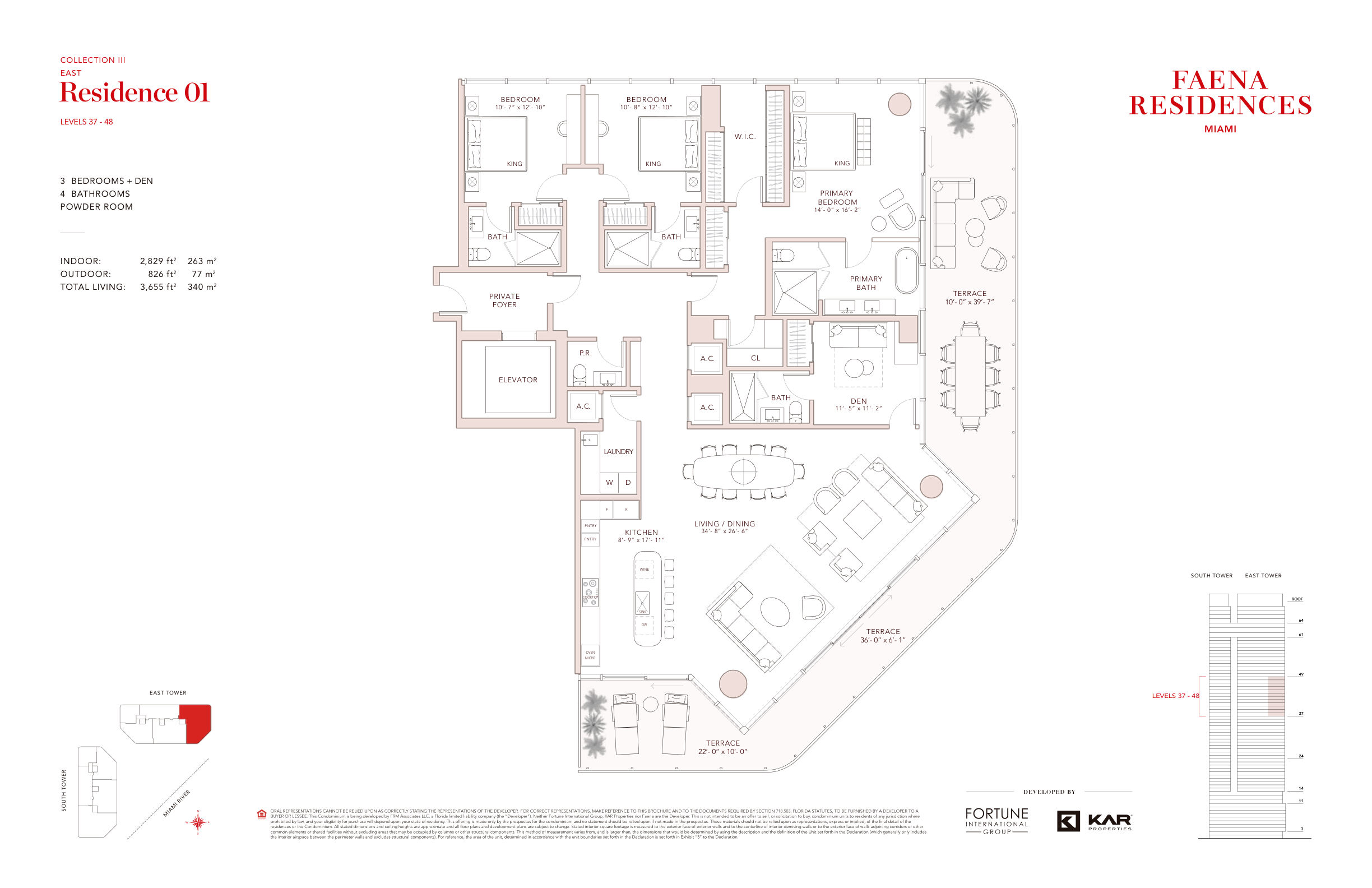 Floor plan, East Tower Collection III · Residence 01, Faena Residences Miami