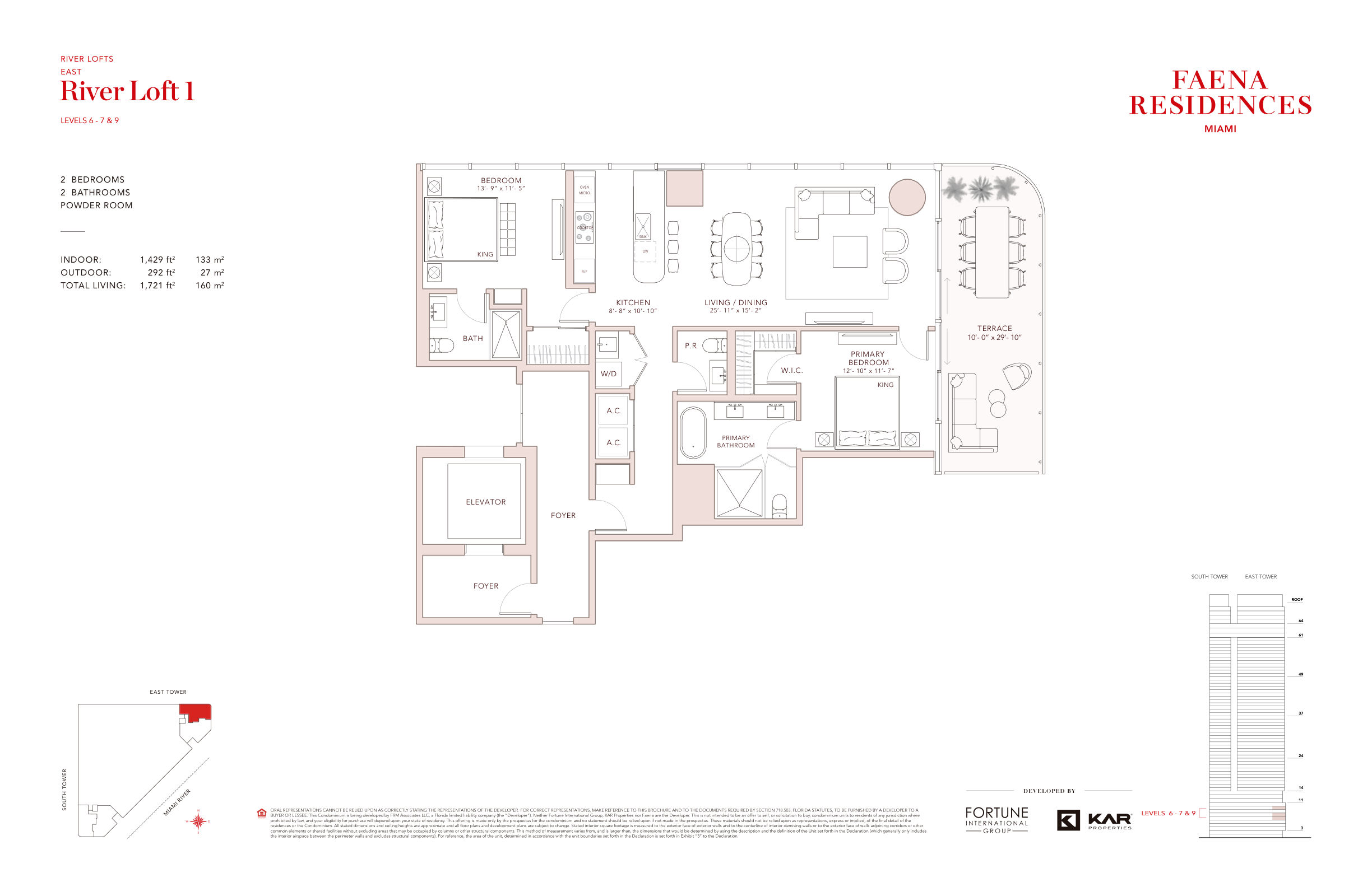 Floor plan, East Tower River Loft 01, Faena Residences Miami