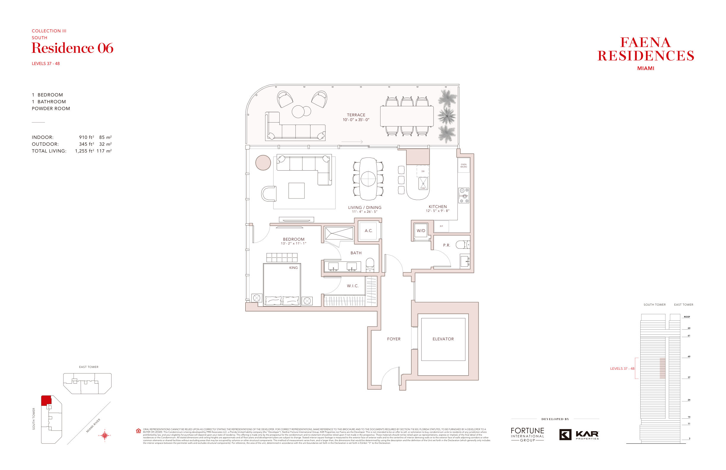 Floor plan, South Tower Collection III · Residence 06, Faena Residences Miami